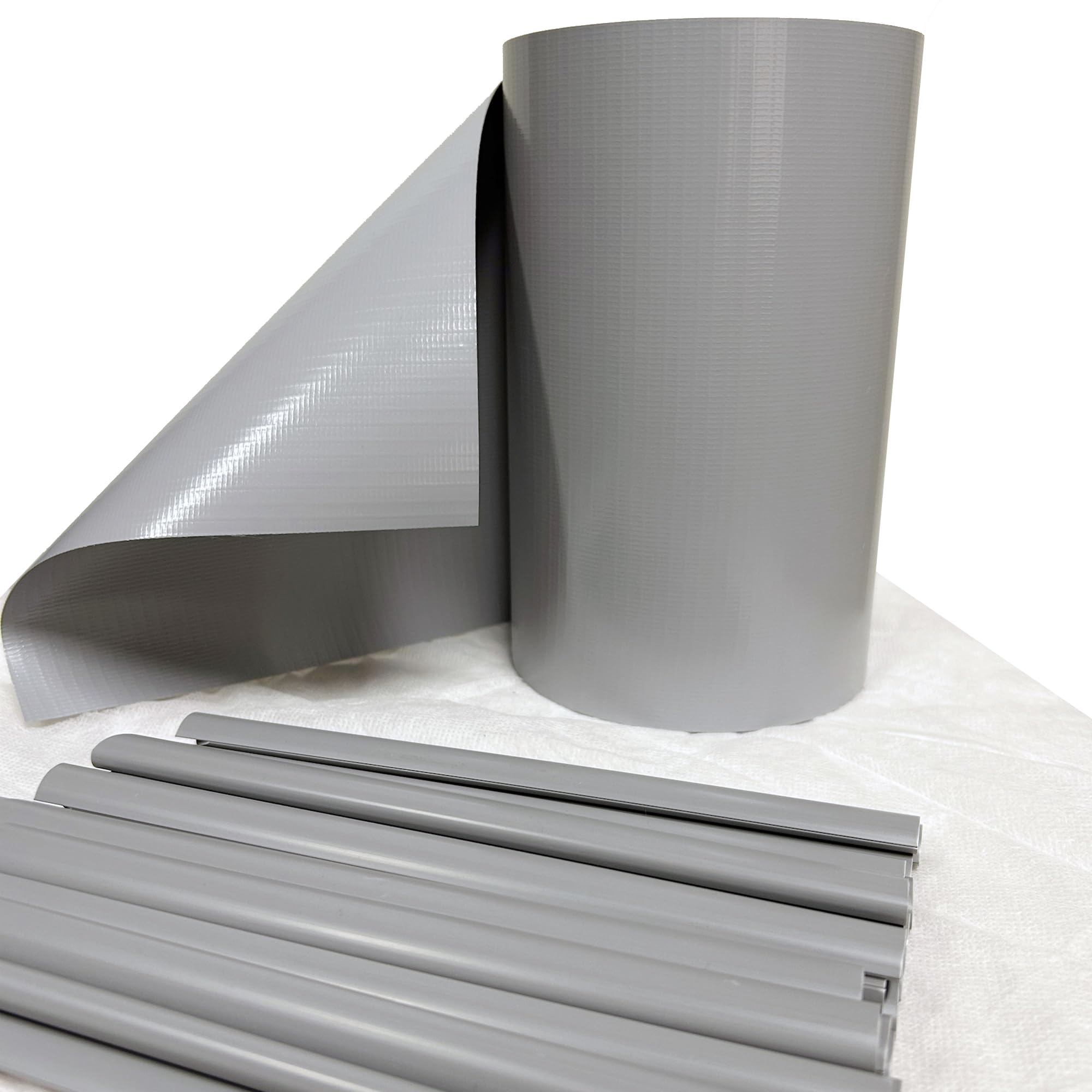 Bande d'occultation en PVC gris TENAX Twist 19 cm x 35 m avec 25 clips