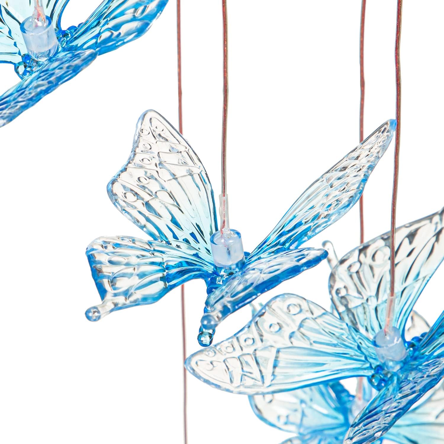 Evergreen Garden Solar Color Changing Wind Chime, Butterfly, Small