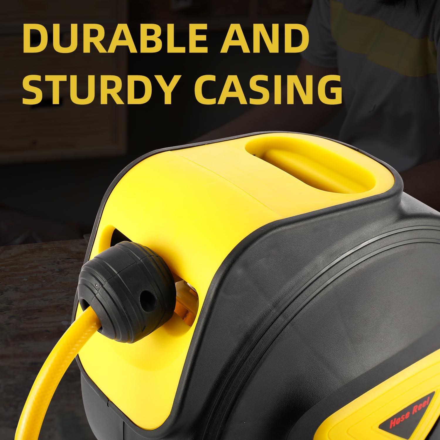 8MILELAKE Retractable Auto Rewind Air Hose Reel Wall Mount Tool Air Compressor 33ft x5/16inches 180 degree rotation Air Hose Reel - Image 4