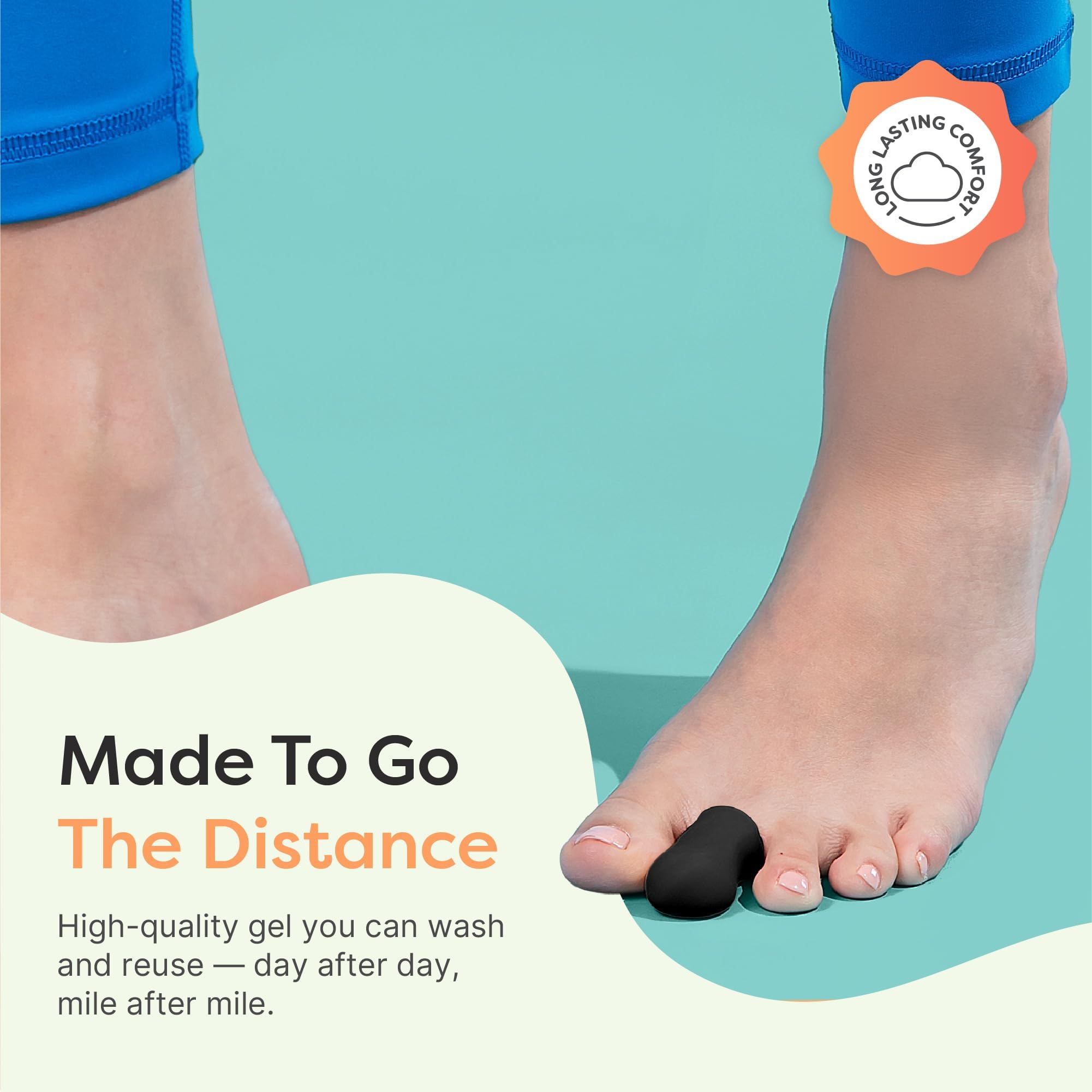 ZenToes 6 Pack Gel Toe Cap and Protector - Cushions and Protects to Provide Relief from Missing or Ingrown Toenails, Corns, Blisters, Hammer Toes (Small, Black)