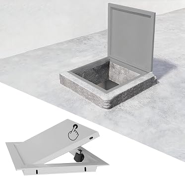 Floor Access Panel Push to Open 8 10 12 14 16 in, Drywall Attic Door for Concealed Plumbing Electricity Cables, Inspection Hatch Service DoorGray,250x450mm10x18in