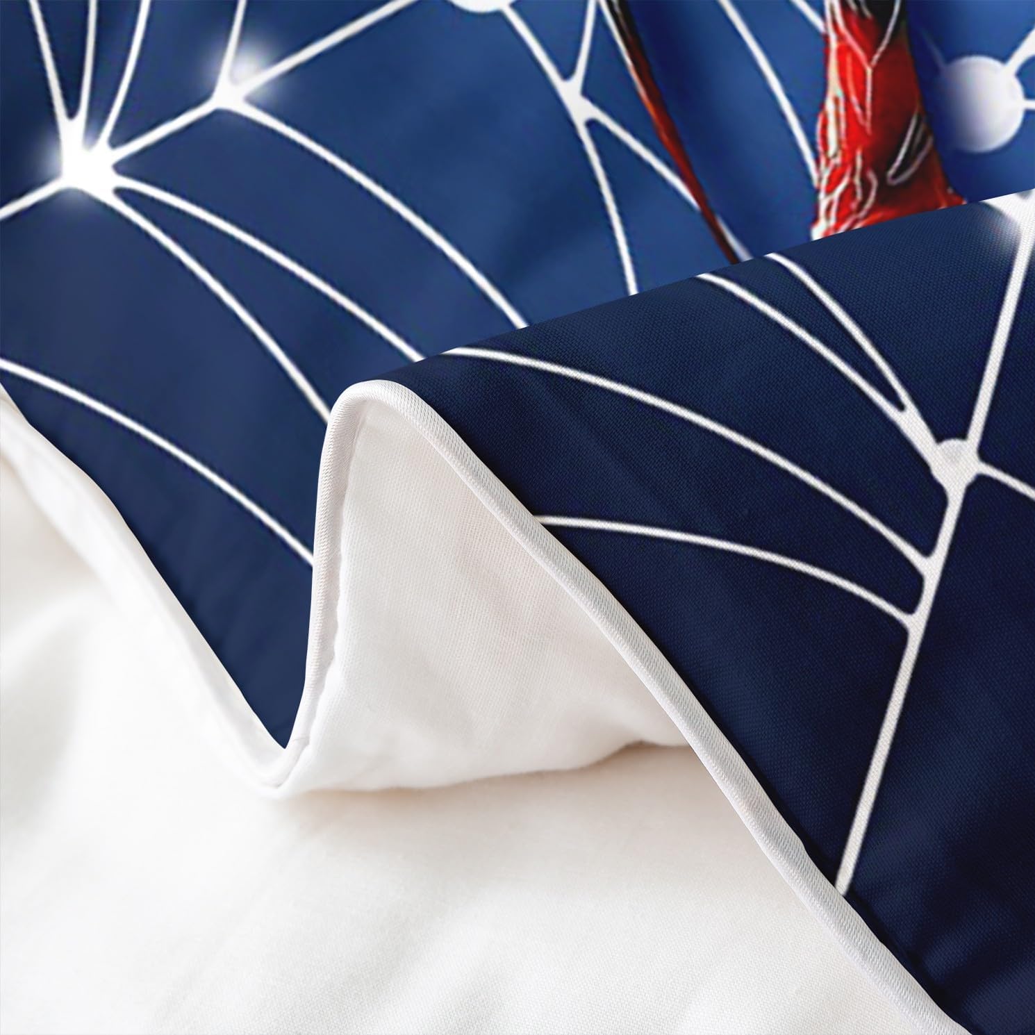 Manfei Spider Web Kids Duvet Cover 100% Cotton Twin Size,Red Black Spider Arachnid Insect Animal Girls Boys Bedding Set,Happy Halloween Gothic Blue Fashion Quilt Cover,1 Pillowcase(No Comforter)