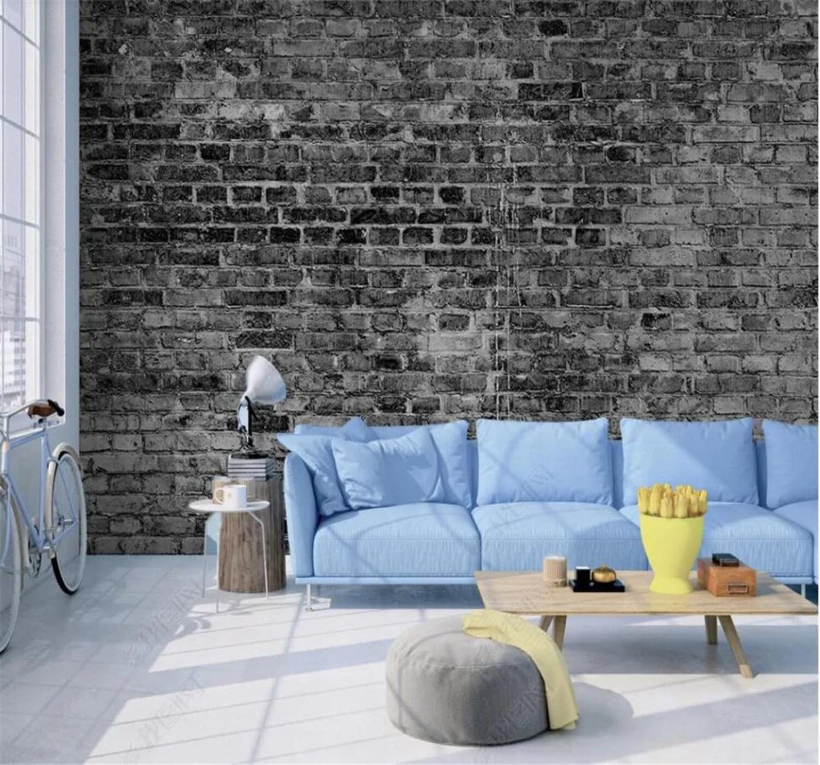 Tzxztt 400Cm×280Cm(B×H) Three Dimensional Unique Art Grey Brick Wall Decoration Modern 3D Wallpaper Premium Textured Silk Neutral Tones Material Ideal For Living Room Bedroom-400Cm×280Cm