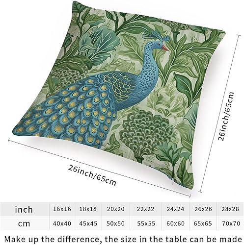 Miniatura 2 de ArogGeld Cojín de cojín oriental chinoiserie, color aguamarina y verde, pavo real, chinoiserie, pájaro y flor, funda de almohada europea verde,
