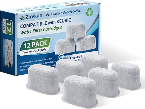 12 Pack Filters Replacement Compatible with Keurig Water Filter Cartridges