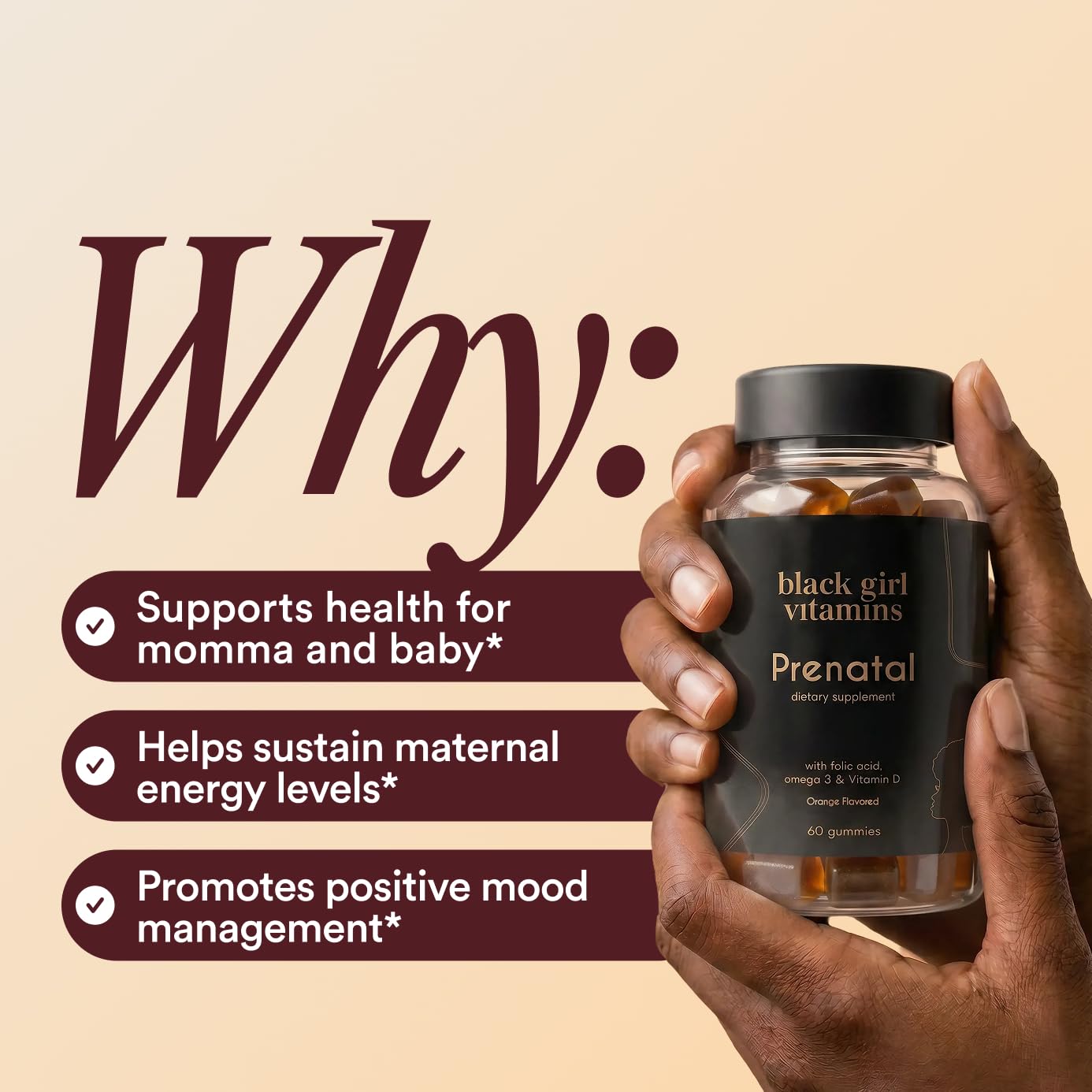 Black Girl Vitamins - Prenatal Gummies for Women Vitamin with Folate for Bone Health Support, Gluten-Free, (Raspberry-Lemonade), 60ct — Amazon image 7