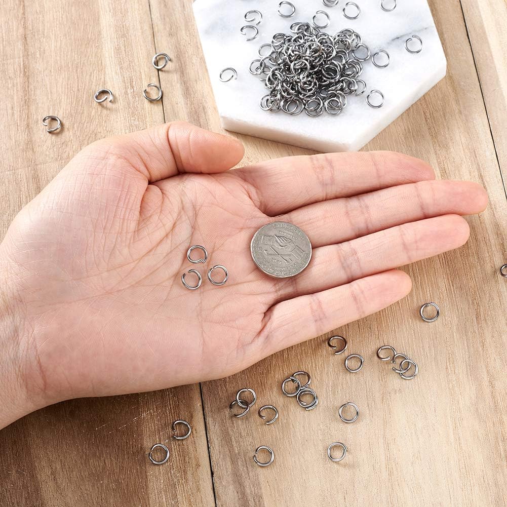 Pandahall 1000Pcs Stainless Steel Open Jump Rings 7mm Round 1mm Thick Unsoldered Connector Rings for Chainmail Jewelry Making