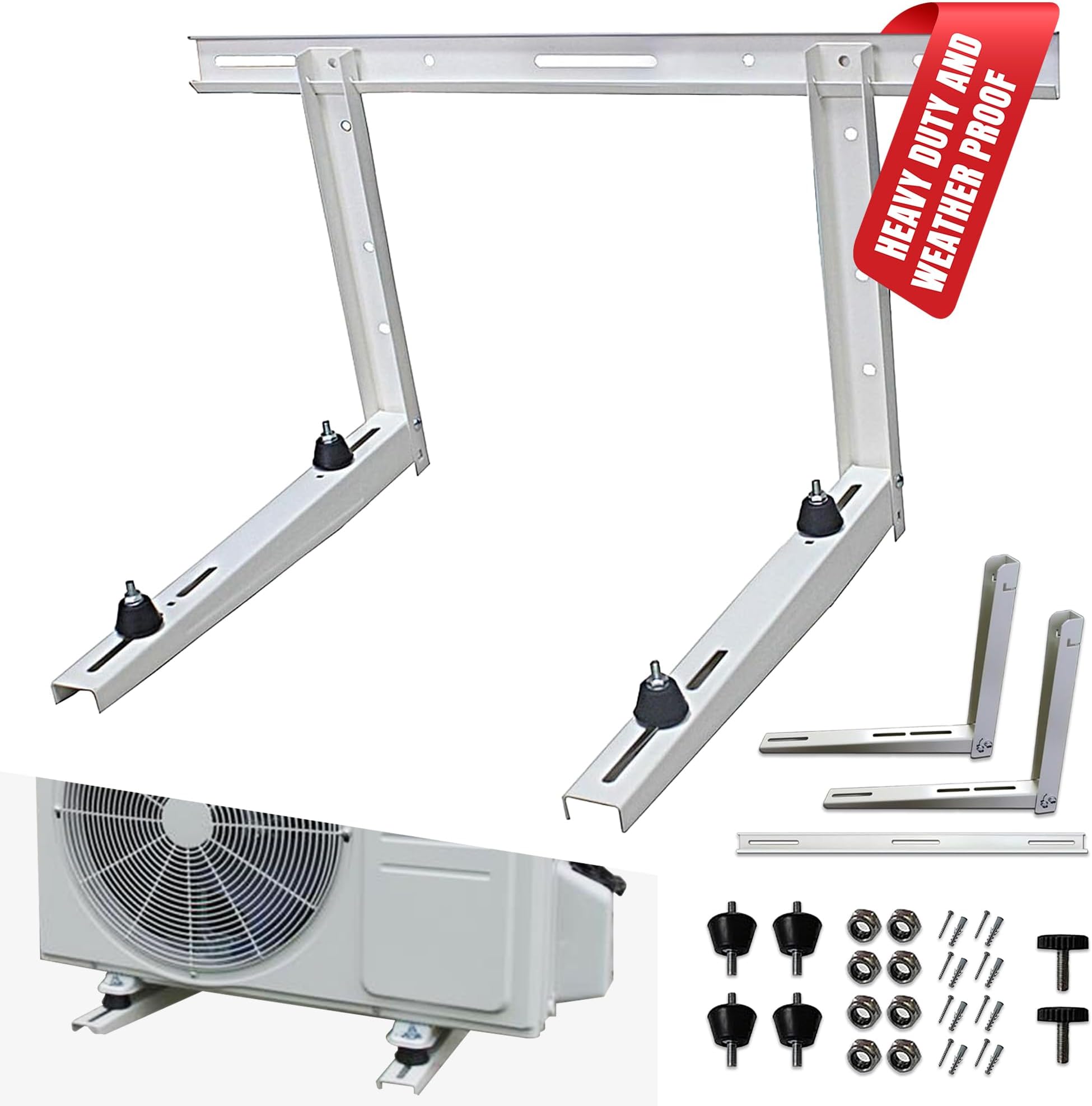 Outdoor Mounting Bracket for Ductless Mini Split Air Conditioner Heat Pump Systems, Universal, 9000-36000 Btu Condenser