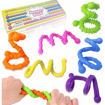 Fidget Bar Toys for Children Adults Pack of 6 Sensory Autism for Toys Anti Stress Autism Toy Fidget Squishy Toy Anxiety ADHD Toys Soothing for Stress Anxiety
