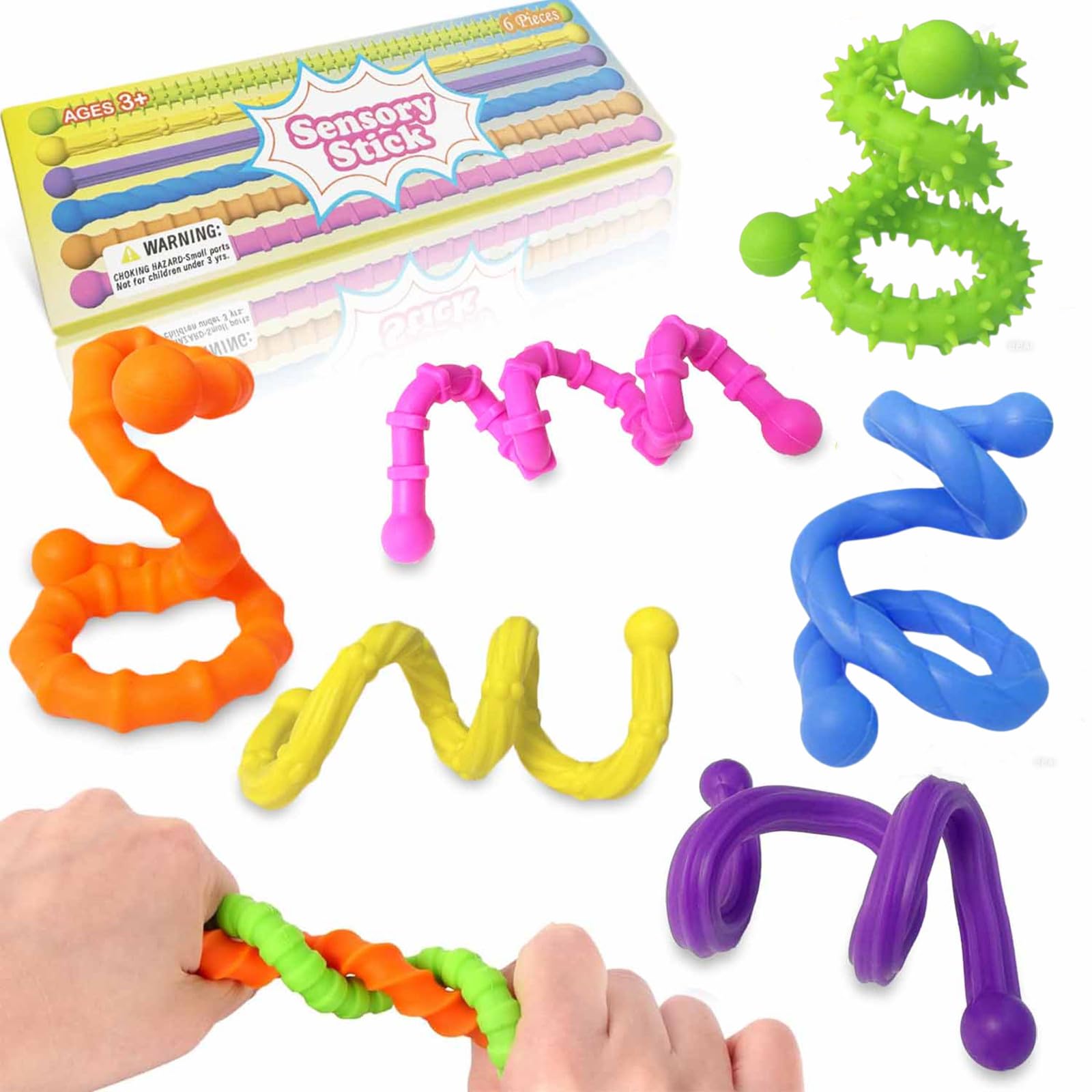JoyJoyful Fidget Stange Toys für Kinder Erwachsene, 6 Stück Sensorik Autismus für Spielzeug, Anti Stress Autismus Spielzeug, Fidget Squishy Toy Anxiety ADHD Toys, Beruhigend Bei Stress Angst
