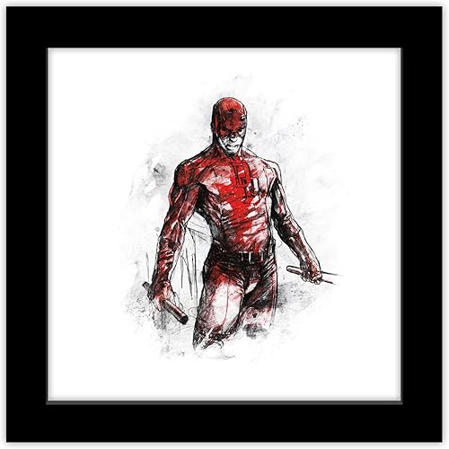 Trends International Gallery Pops Marvel Comics Daredevil - The Man Without Fear Sketch Canvas Wall Art Wall Poster, 12.00" x 12.00", Stretched Trends International Gallery Pops Marvel Comics Daredevil - The Man Without Fear Sketch Canvas Wall Art Wall Poster, 12.00" x 12.00", Stretched