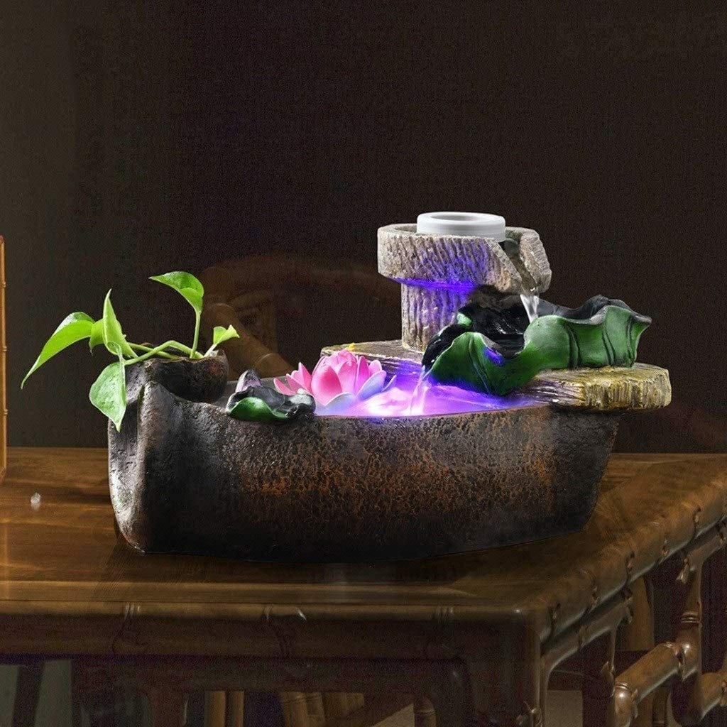 卓上の噴水 卓上噴水風景粘土ポット石魚池造園加湿器装飾品小さな築山水デスクトップ 瞑想する（Amazon.co.jp: 卓上の噴水  卓上噴水小さな築山水風景風景ポット石の魚の池造園加湿器デスクトップ噴水 リビングルーム : ペット用品）