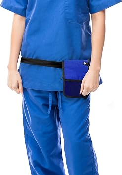 ASA Techmed Nurse Fanny Pack Medical Waist Pouch with Pockets & Tape Holder for Stethoscope & Supplies Nurse Belt Perfect for Nurses, CNAs & RNs - (Blue)