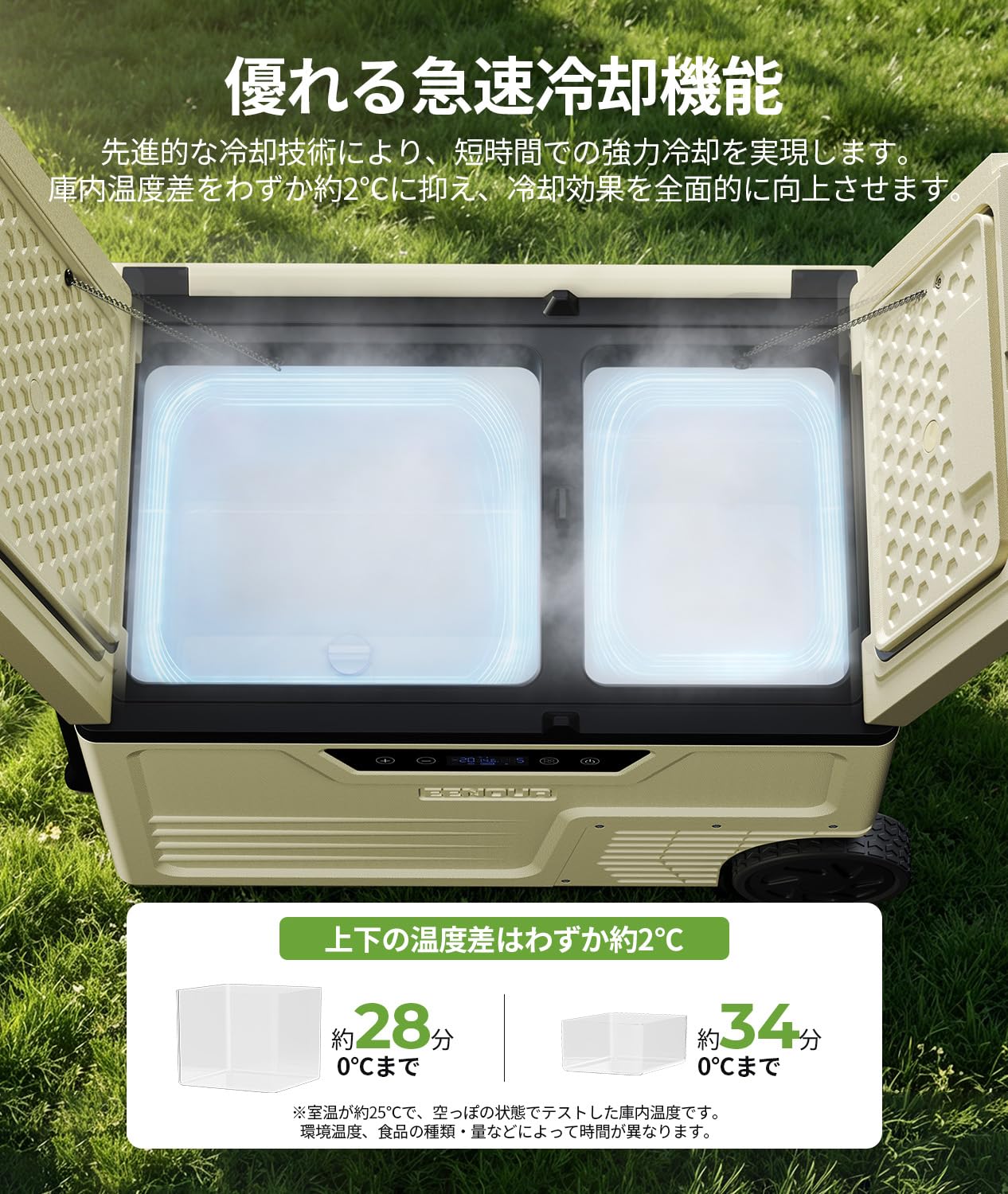 Amazon.co.jp: EENOUR 車載冷蔵庫 CL48 48L -20℃～20℃ バッテリー内蔵