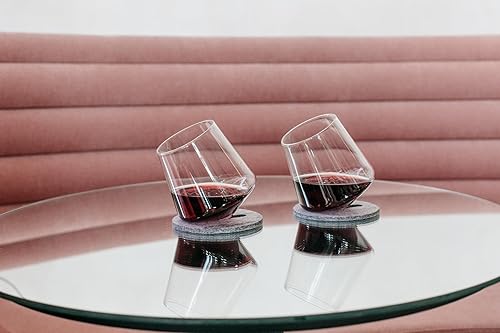 Miniatura 5 de Sempli Cupa-Vino - Juego de 2 copas de vino sin tallo, juego de copas de vino sopladas a mano, cristalería para vino tinto y blanco, cristal sin