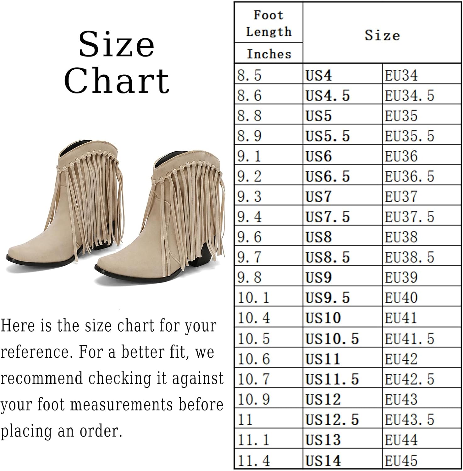 Seborluys Fringe Ankle Cowboy Boots for Women Pull on Fringe Short Cowgirl Booties Western Fringed Tassel Ankle Boots - Image 7