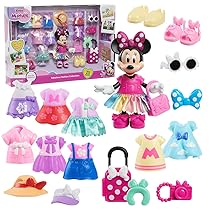 Just Play Bambola articolata della collezione Fabulous Fashion di Disney Junior e accessori, 22 pezzi, giocattoli per bambini dai 3 anni