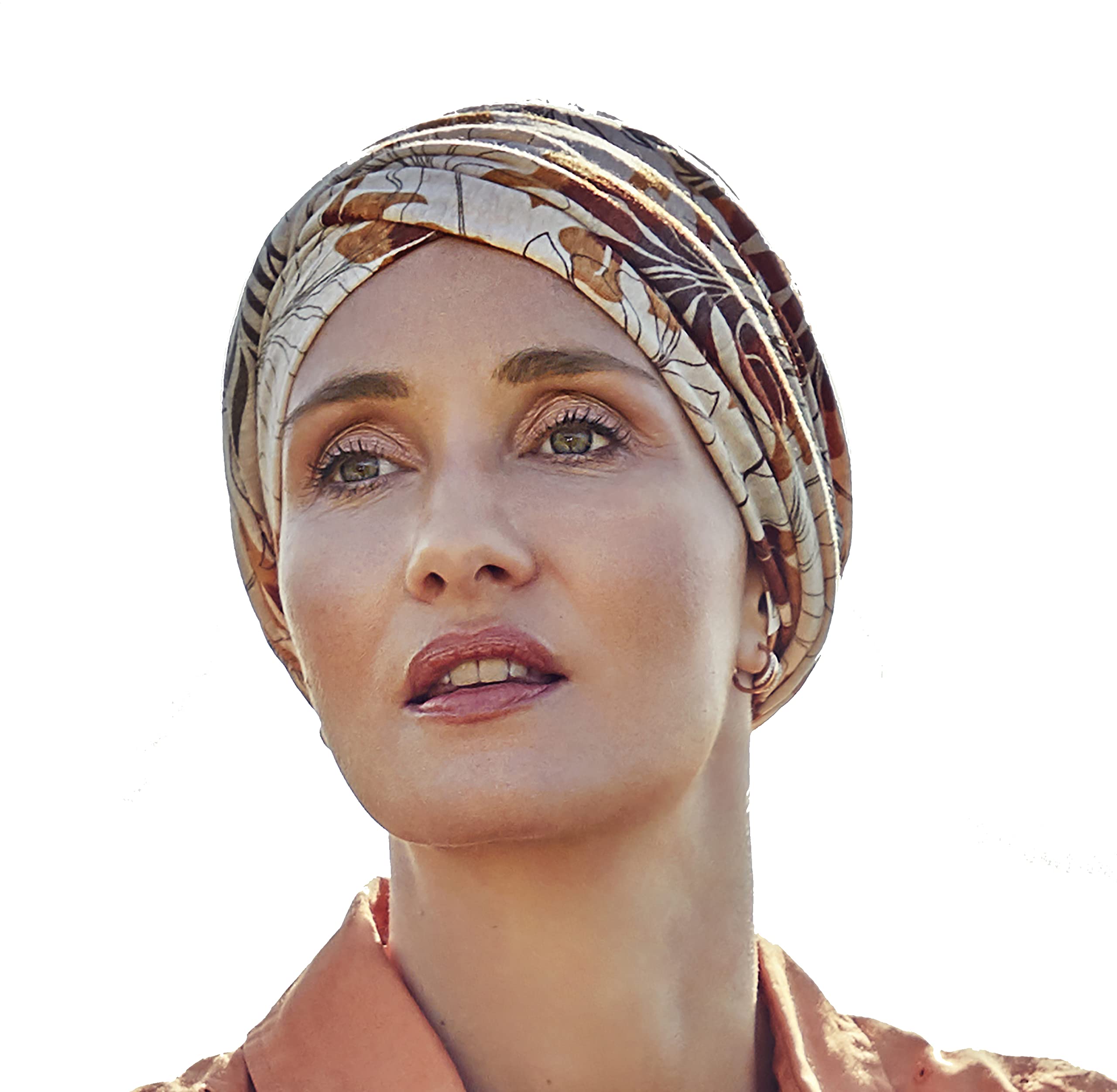 Christine Headwear Shakti-Turbante con Motivo Stampato Fascia per la Testa, Foglie Beige, Taglia Unica Donna