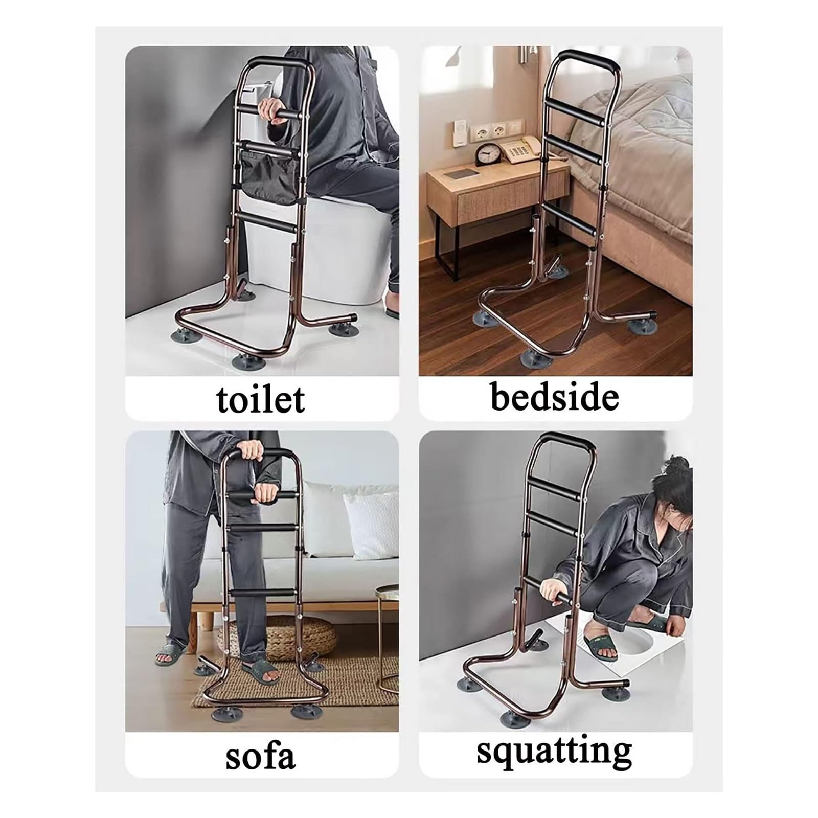Ayuda de pie para personas mayores, ayuda de movilidad ajustable con mango antideslizante, soporta hasta 300 libras, ayuda a levantar desde reclinable, sofá, cama y sillas, herramienta ligera de