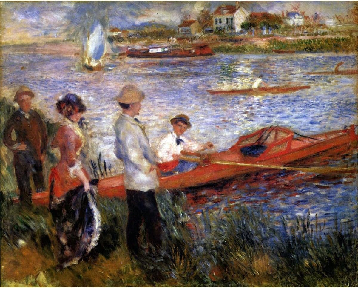 ARTICULOZY Rowers from Chatou by Renoir – 40×50 Inch Rolled Canvas Wall Decor Art Print