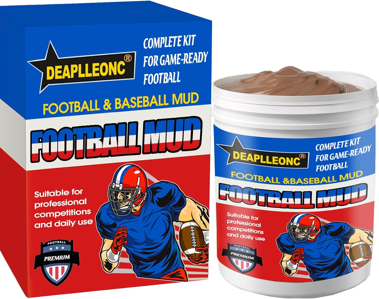DEAPLLEONC Football Rubbing Mud – Enhance Grip & Deepen Color on Leather & Synthetic Game Balls, Reduce Shine, Ideal for Football, Baseball and Rugby Ball Care
