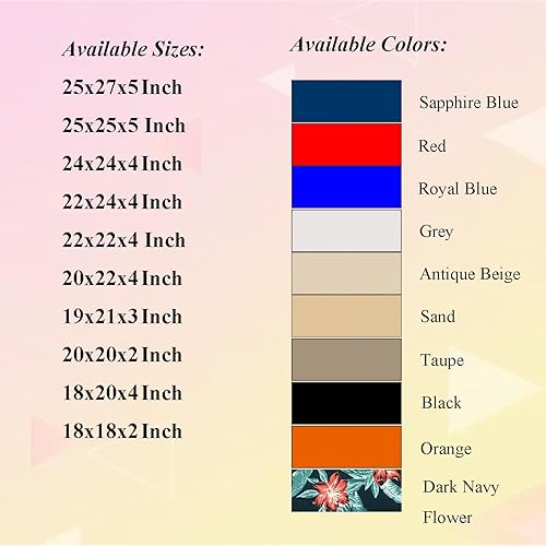 Miniatura 6 de FLYMEI Fundas de cojín para patio, resistentes al agua, para exteriores, solo fundas de cojín para sofá de patio, 22 x 22 x 4 pulgadas, 4 fundas,