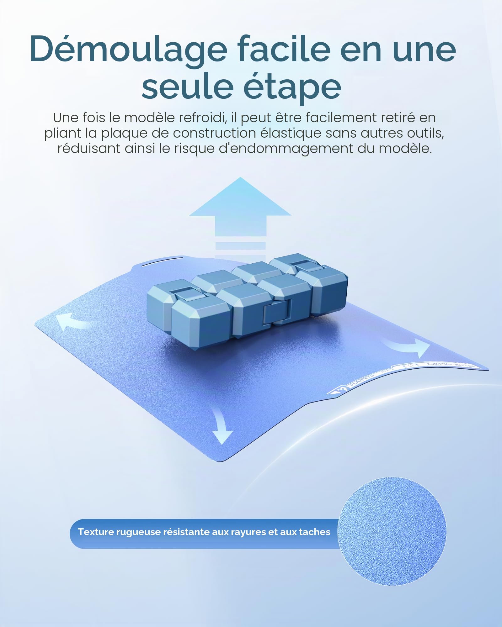 YOOPAI Plaque de Impression à Froid 257 x 257 mm pour Imprimante 3D Bambu-Lab X1 X1C X1E P1P P1S A1, Ruban anti-déformation avec revêtement UltraTack, Bleu