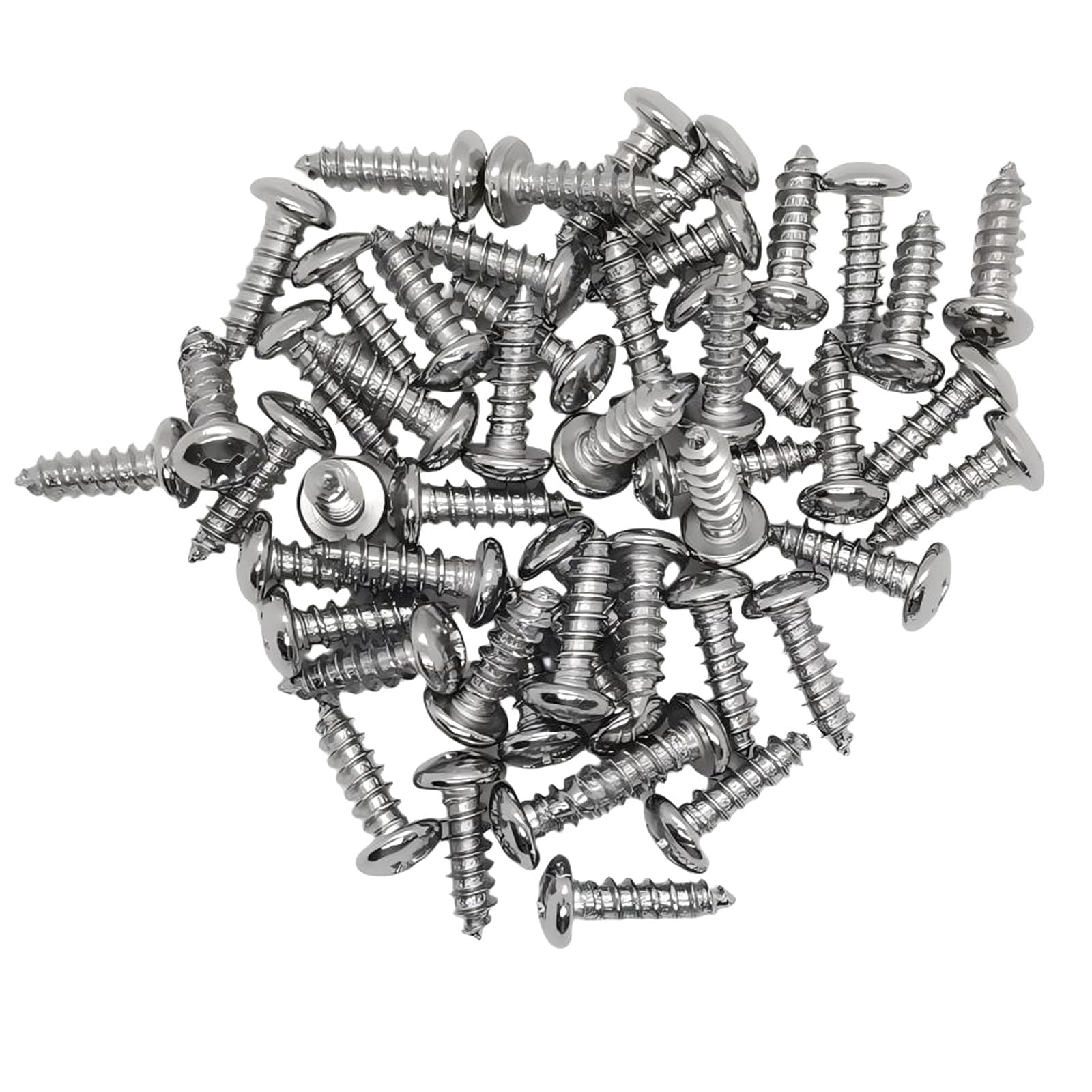 16mm Stainless Steel Screws M5, Self Tapping Round Pan Head Wood Screw, Hardware Fasteners, Pack of 50