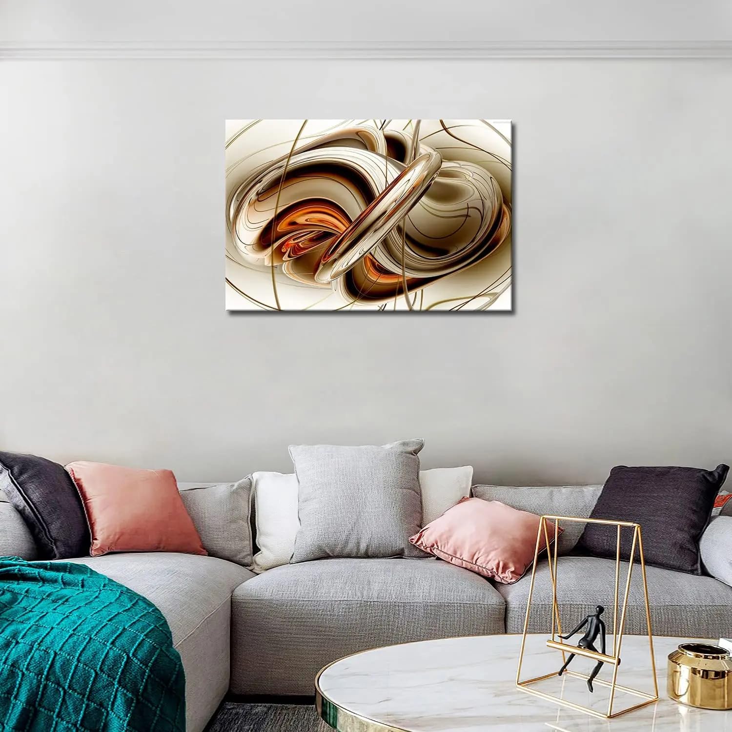 LMYSXAOZ Modern Simplicity Canvas Poster, Abstract Swirl Painting Wall Art Artwork For Living Room Bedroom Office Home Decoration(50x75cm)