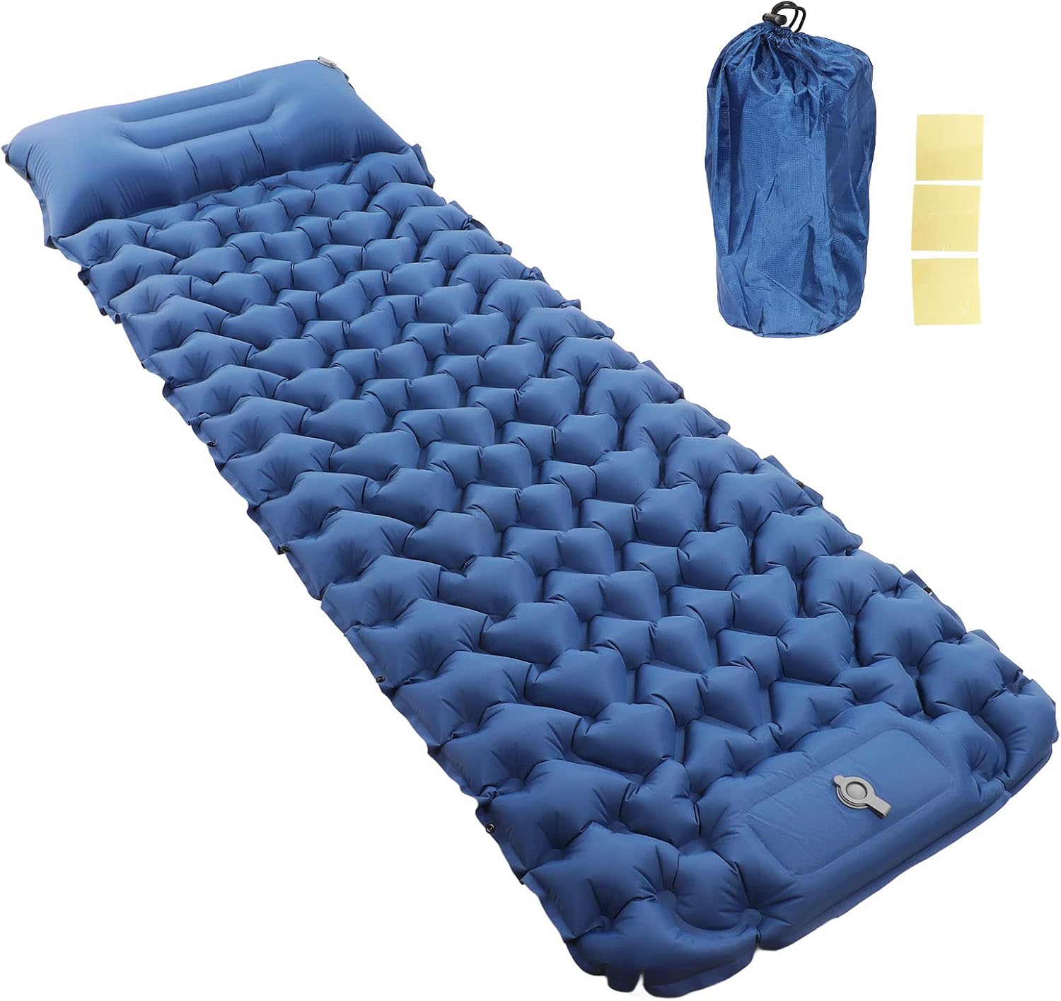 Double Camping Sleeping Pad, Easy Inflatable Mattress with Pump, Tearful, 210t Fabric, for Camping, Hiking, Backpacking, Home Guests, with Storage Bag