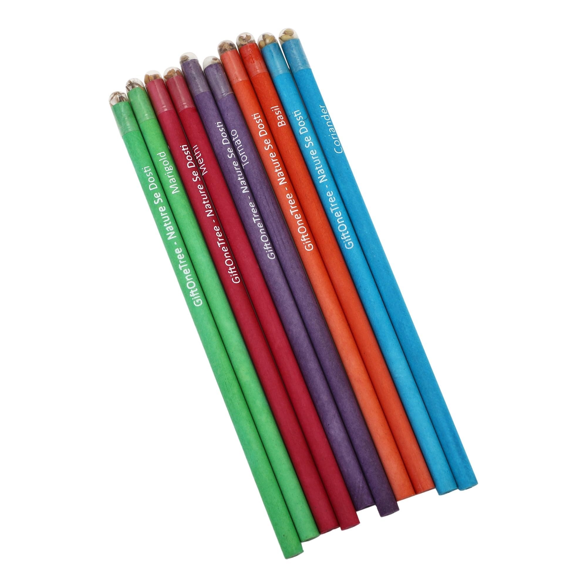 GIFTONETREE Eco Friendly Plantable Seed Pencils | Best for Distributing in School on Birthday | Return Gift (Loose Pencils Without Box, 40, count)