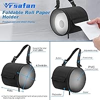 Vista 2 de Soporte de papel higiénico para campamento, dispensador de papel higiénico, contenedores de baño impermeables, a prueba de gatos, funda plegable