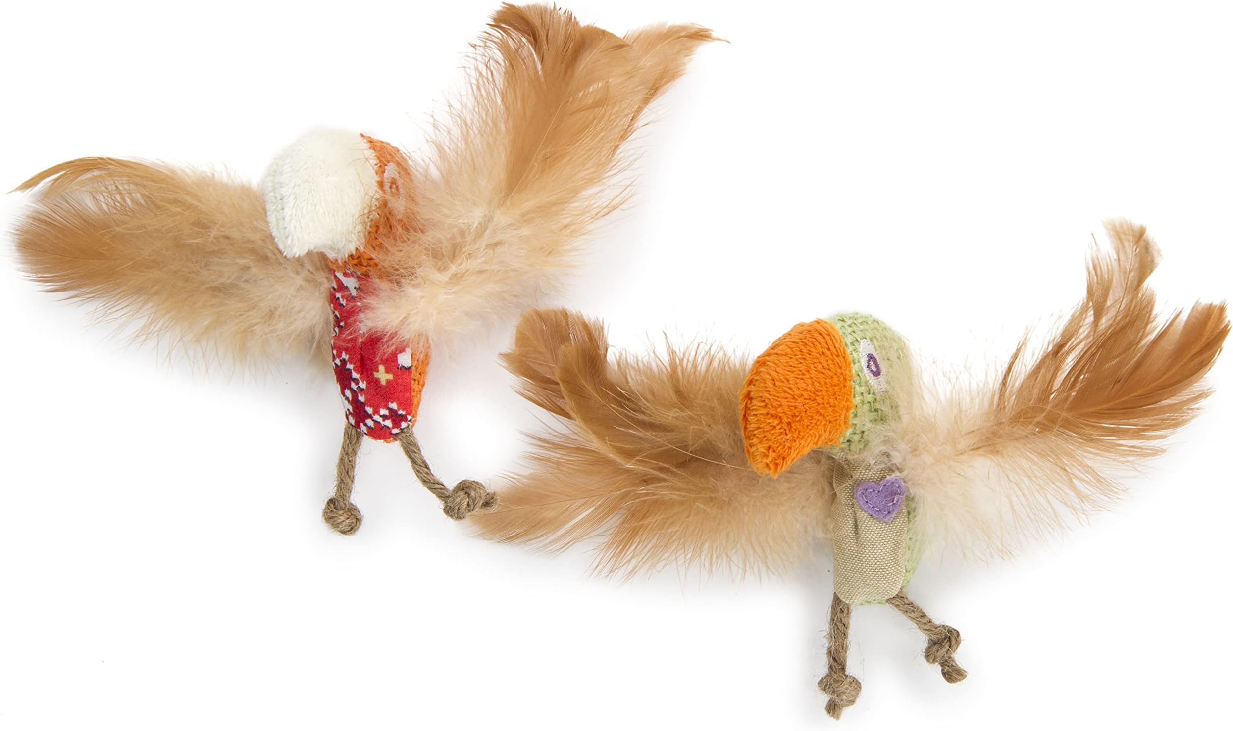 (2 Count) HappyNip Love Birds Cat Toys, Contains Silvervine & Catnip - Multi Color, 2 Count