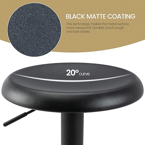 Miniatura 3 de Brage Living Taburete de bar ajustable, taburete de bar giratorio redondo de metal con elevador de aire, silla de barra de altura de mostrador sin