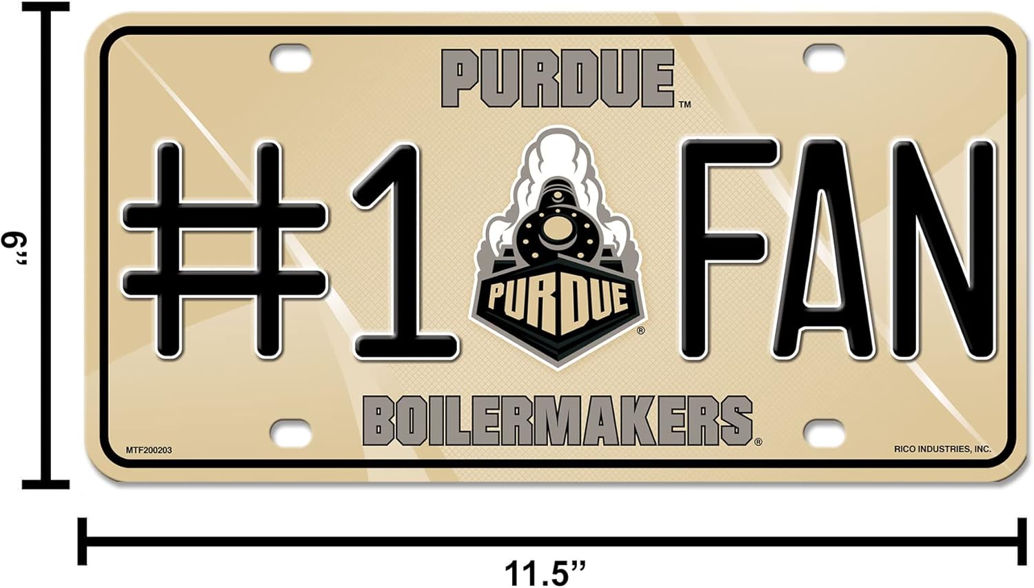 Rico Industries NCAA Unisex-Adult #1 Fan Metal License Plate Tag