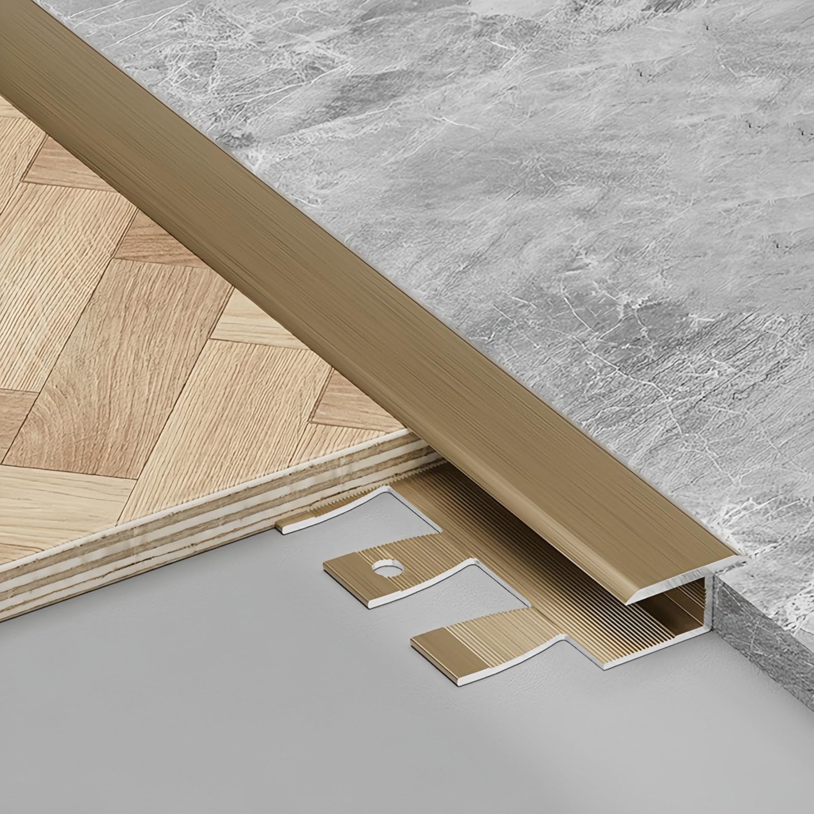 Profile Carrelage Flexible Profil De Transition Aluminium 90cm* 3 Pièces Baguette De Finition Solution Pratique Et Élégante pour Les Coins De Votre Maison Ou Bureau(Gold,10.5mm)