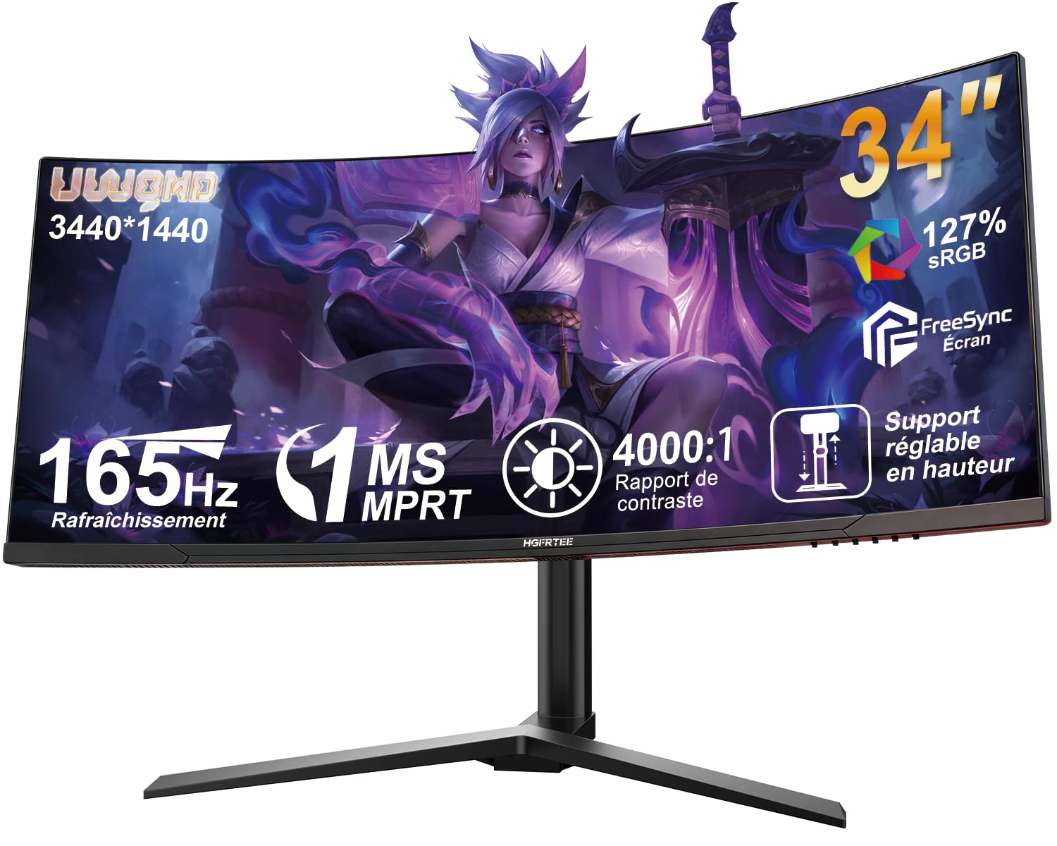 34 Zoll Curved Monitor UWQHD (3440x1440) | Panel, 165HZ, 1500R Krümmung | Ultrawide Desktop Display