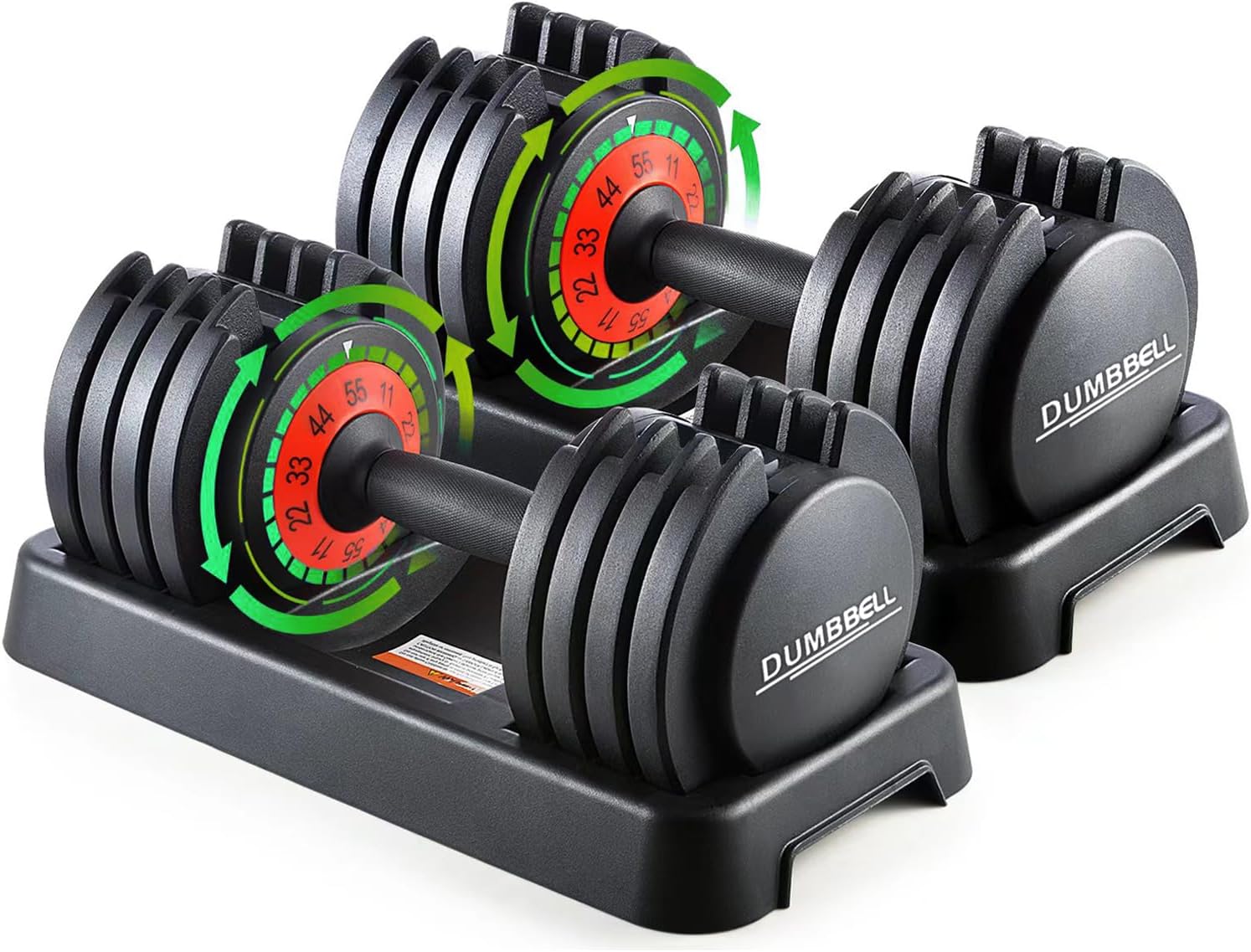 25/55lb Pair Adjustable Dumbbell Set, Adjustable Dumbbells Set of 2, 5 in 1/10 in 1 Free Weights Dumbbells Set with Anti-Slip Texture Handle, Weight Set For Home Gym Suit both Men and Women