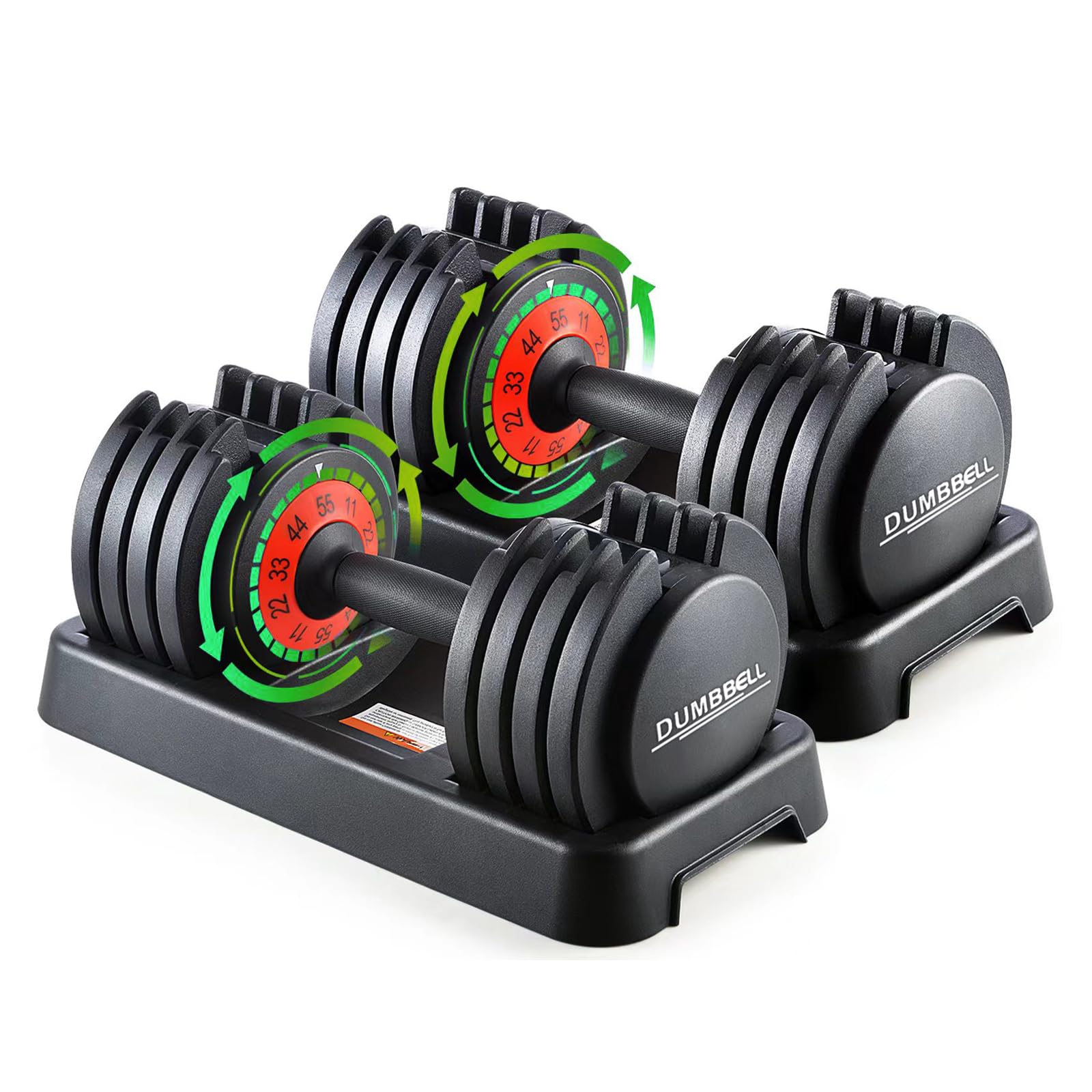 25 55lb Pair Adjustable Dumbbell Set Adjustable Dumbbells Set of 2 5 in 1 10 in 1 Free