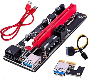 Placa riser PCI-E VER009,Placa riser PCI-E VER009 Adaptador GPU 1X a 16X Placa de vídeo PCI-e Extensor GPU USB 3.0
