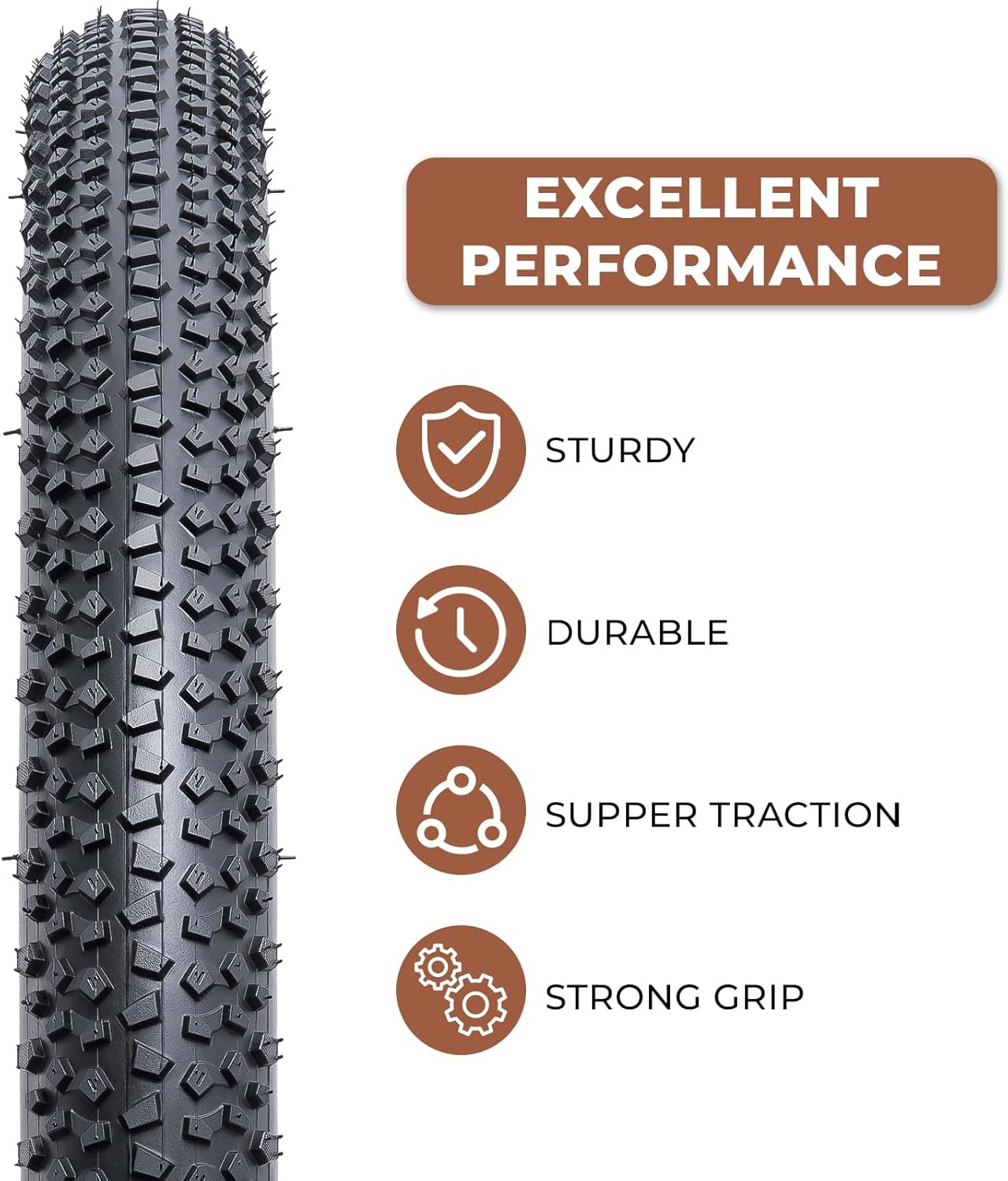 2 Pcs, 26x1.95 Bike Tires, Durable Folding 26 Inch 50-559 26 x 1.95 Mountain Bicycle Tires, Replacement Bike Tires for Off-Road MTB Mountain Bicycle, Clincher
