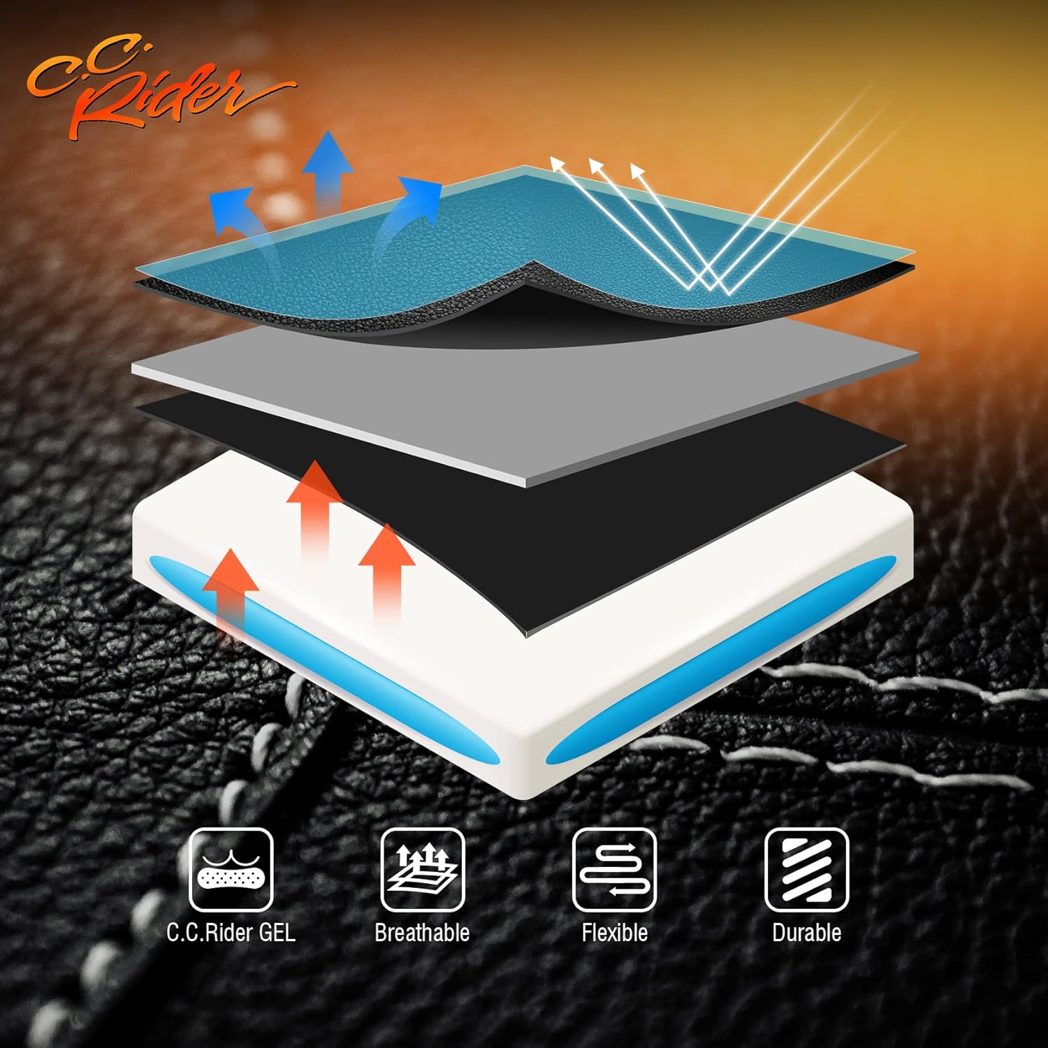 XMT-MOTO 2-Up Driver Passenger Gel Seat Fit For Harley Touring Tri Glide 2009-2023 Black