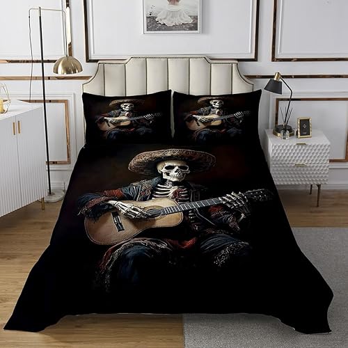 Miniatura 27 de Juego de edredón abstracto con cinta musical retro, tamaño individual, diseño vintage de radios de los años 80, juego de edredón de casete de audio