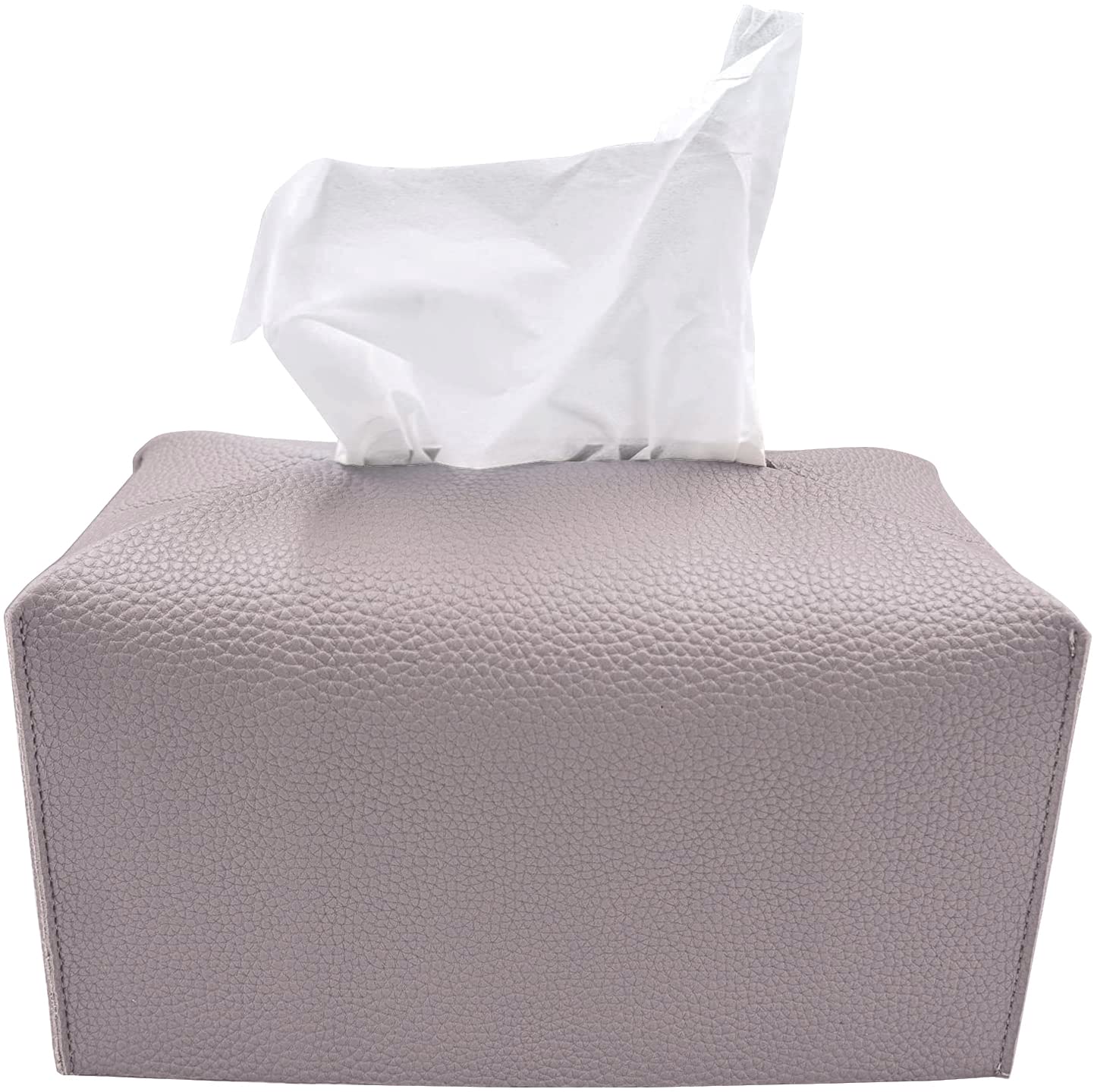 Carrotez Tissue Box Cover, [Refined] Modern PU Leather Rectangular Tissue Box Holder - Decorative Holder/Organizer for Bathroom Vanity Countertop,