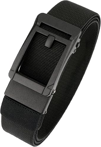 Mens Stretch Ratchet Belt 1.37" Wide Nylon Webbing Elastic Golf Jeans Belts for Men