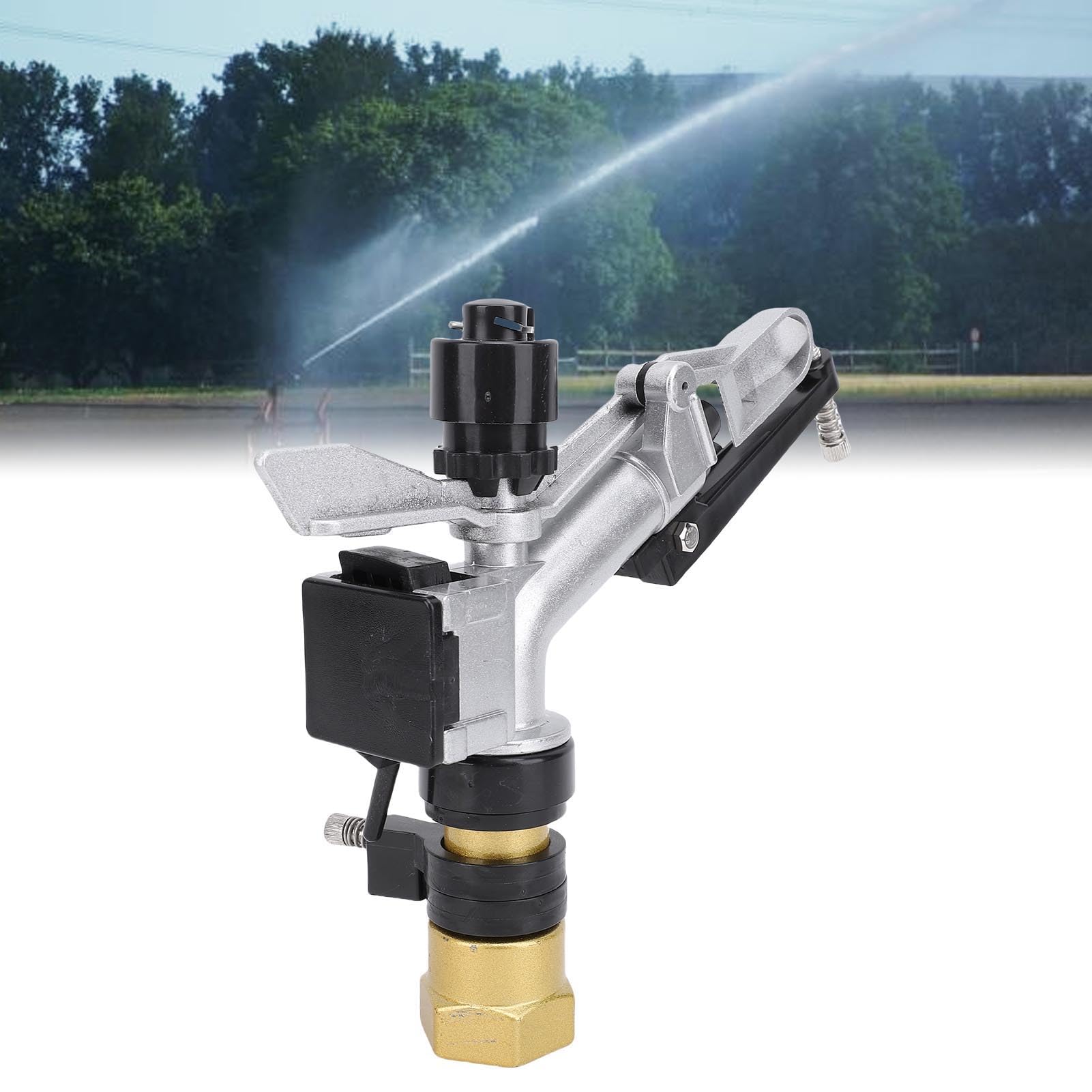 Tissting Pistola Riego Automático Giratorio Ahorro Agua Zinc - Pistola Aspersión Granja Jardín 8-20m/26-65ft G1 Todo Terreno