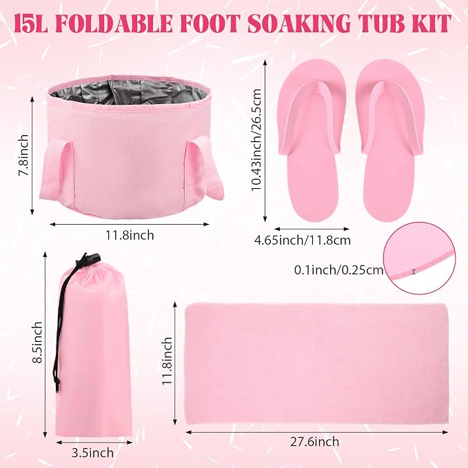 Set de Masaje y Baño de Pies Rosa con Kit Collapsible de 15L miniatura 2