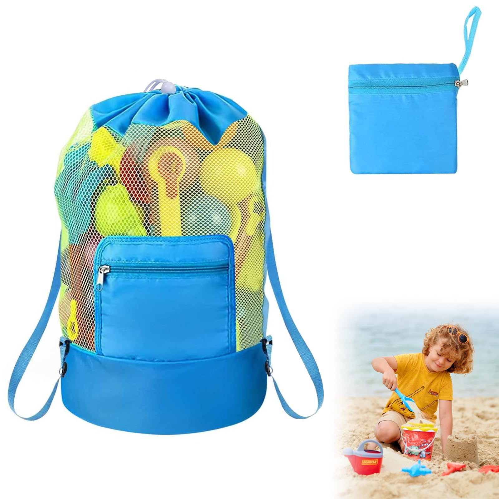 Ototon Borsone Pieghevole Per Giocattoli - Tappeto Da Gioco 145 Cm - Pratica Borsa Porta Giocattoli Per Spiaggia, Viaggi E Cameretta - 2