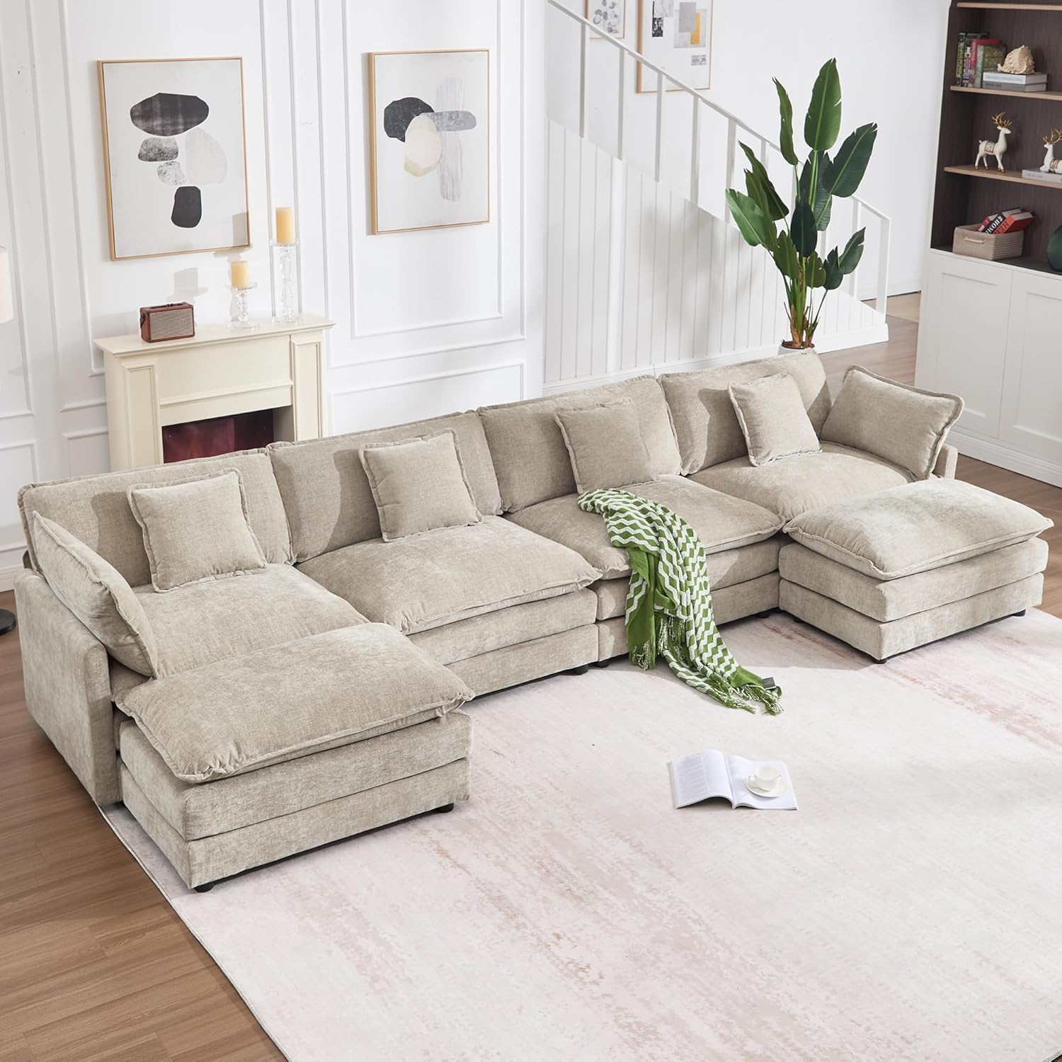 Amazon.com: KIVENJAJA Oversized U-Shaped Modular Sectional Sofa