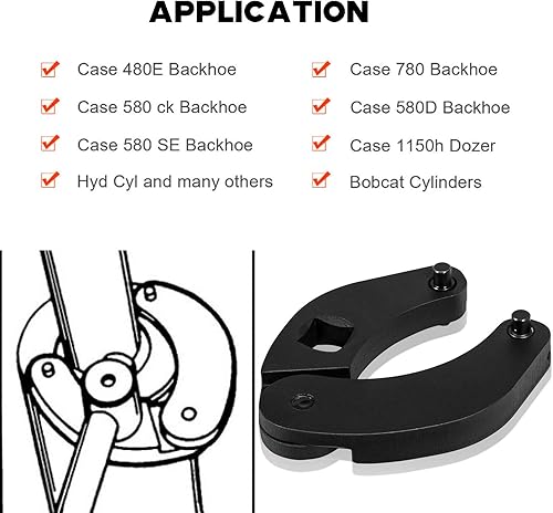 Vista 7 de Sunluway 1266 Llave de tuerca de glándula ajustable, cilindros hidráulicos universales en la mayoría de equipos de granja y construcción para quitar